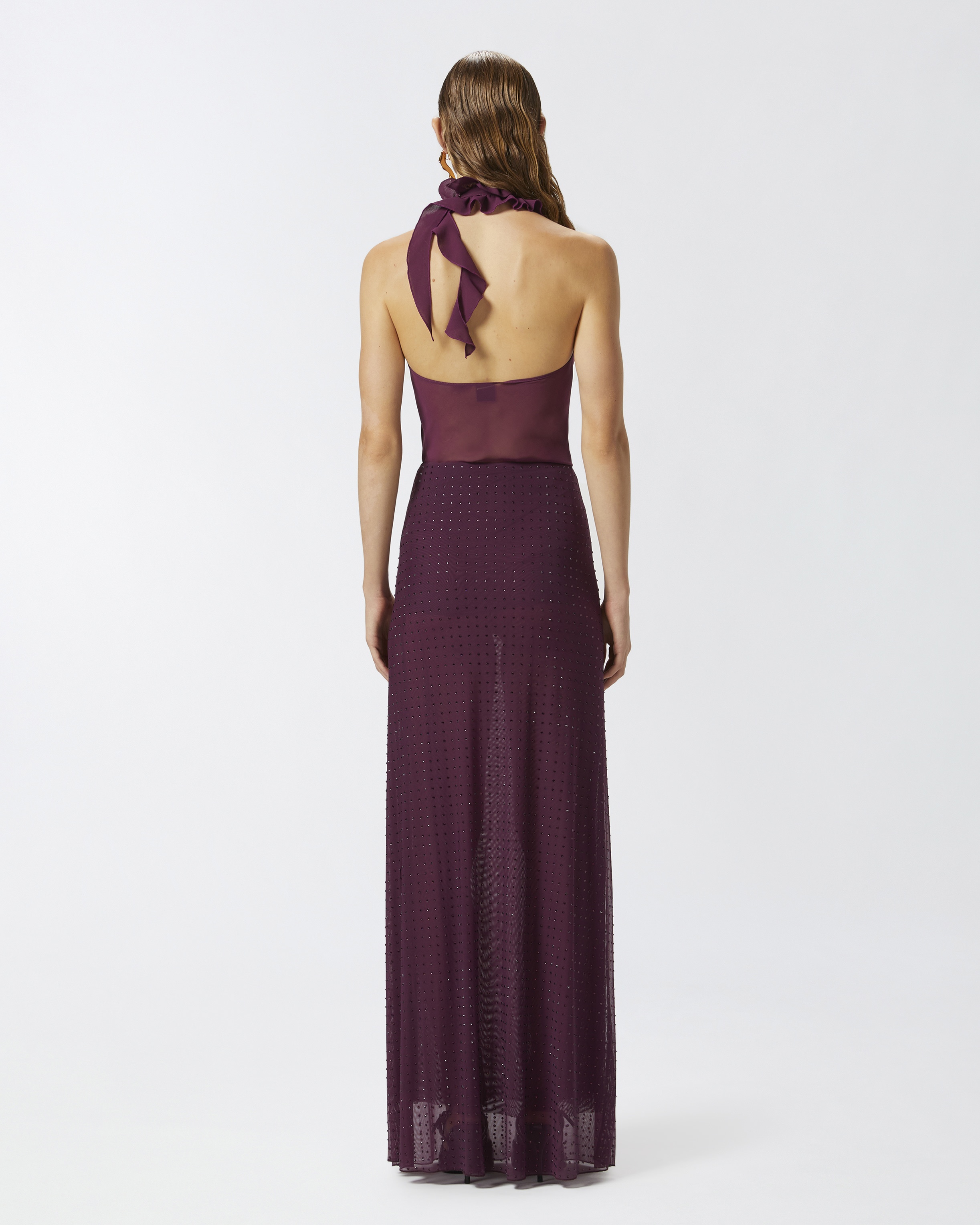 FULLY RHINESTONED LONG TULLE SKIRT - 4