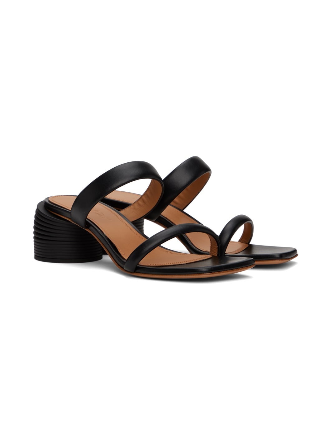 Black Spring Heeled Sandals - 4