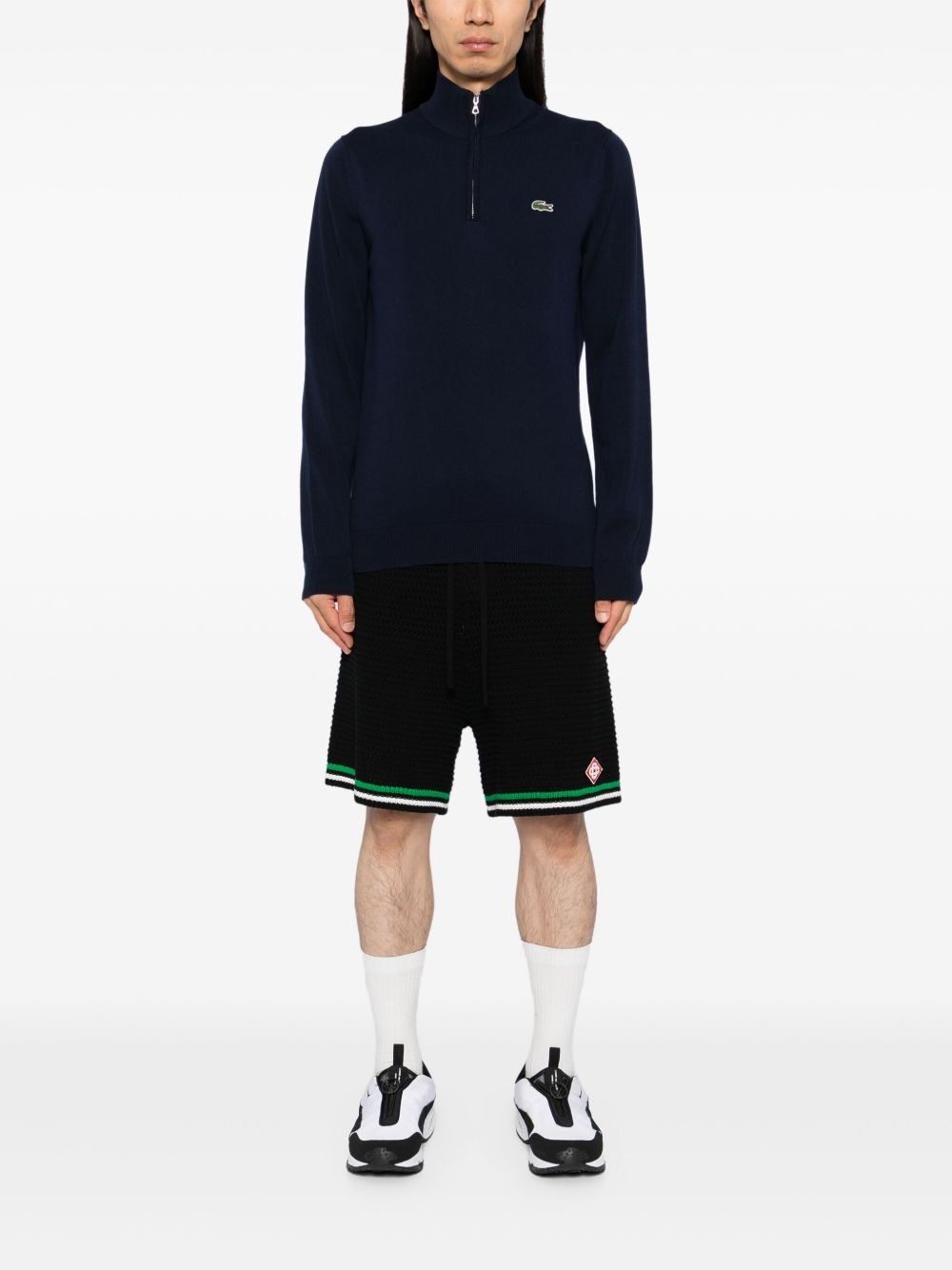 High Zipped Neck Plain sweater - 2