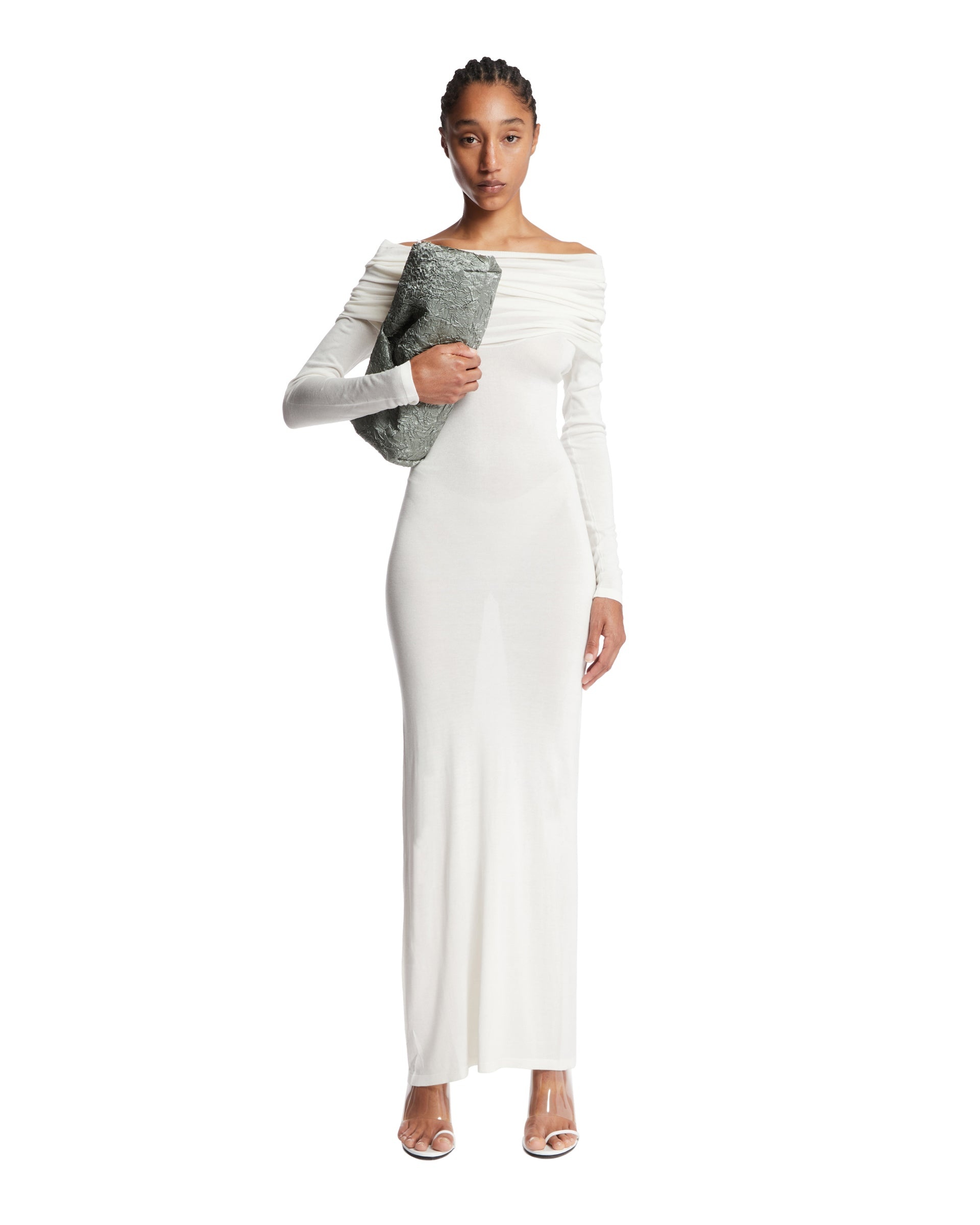 White Draped Dress - 2