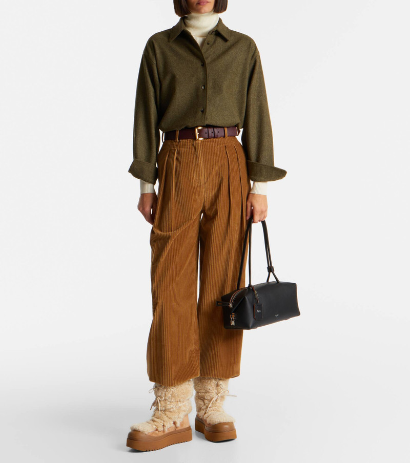 TORY BURCH Mellow shearling and suede lace-up boots outlook