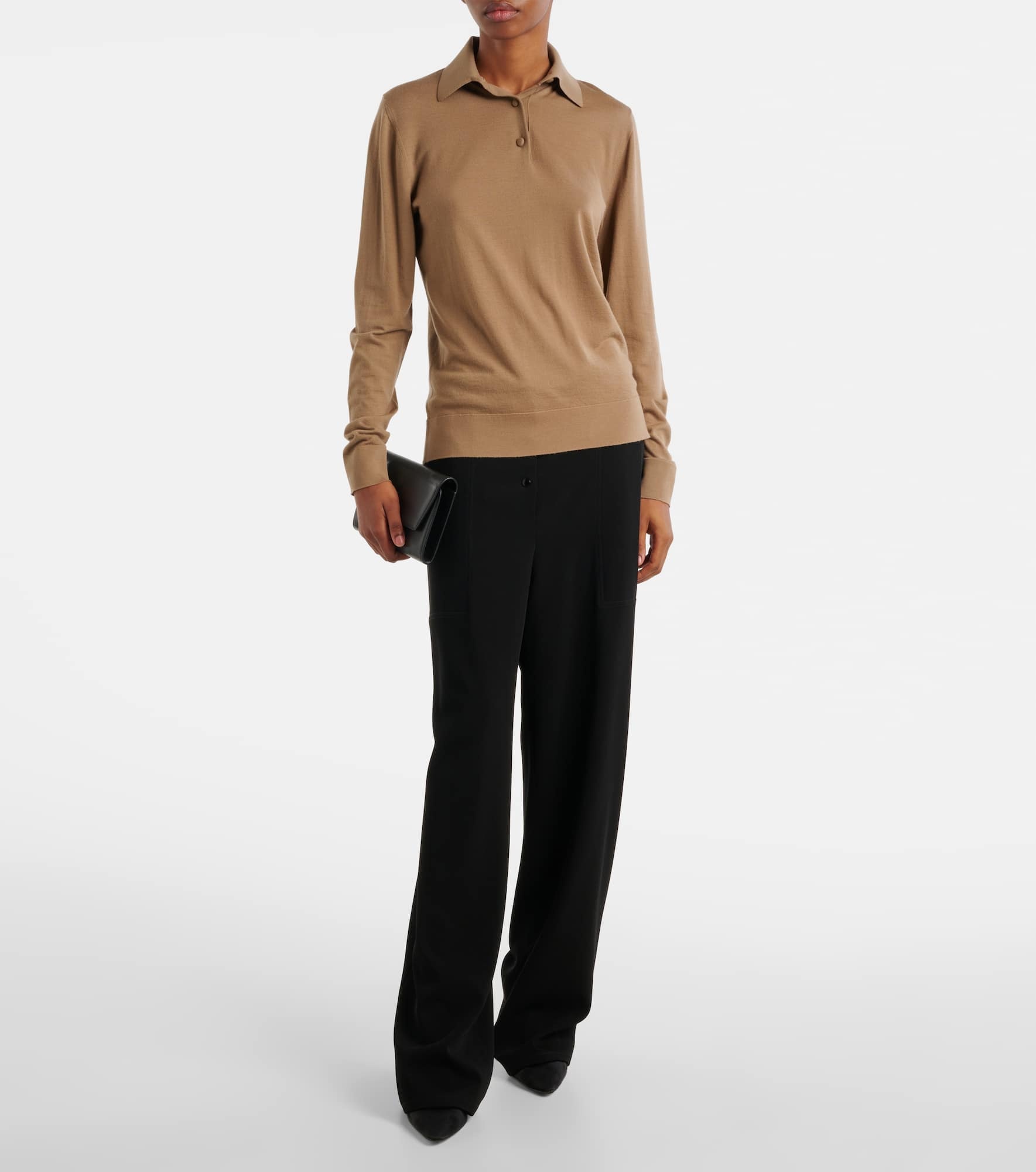 Ipanelli wool jersey polo sweater - 2