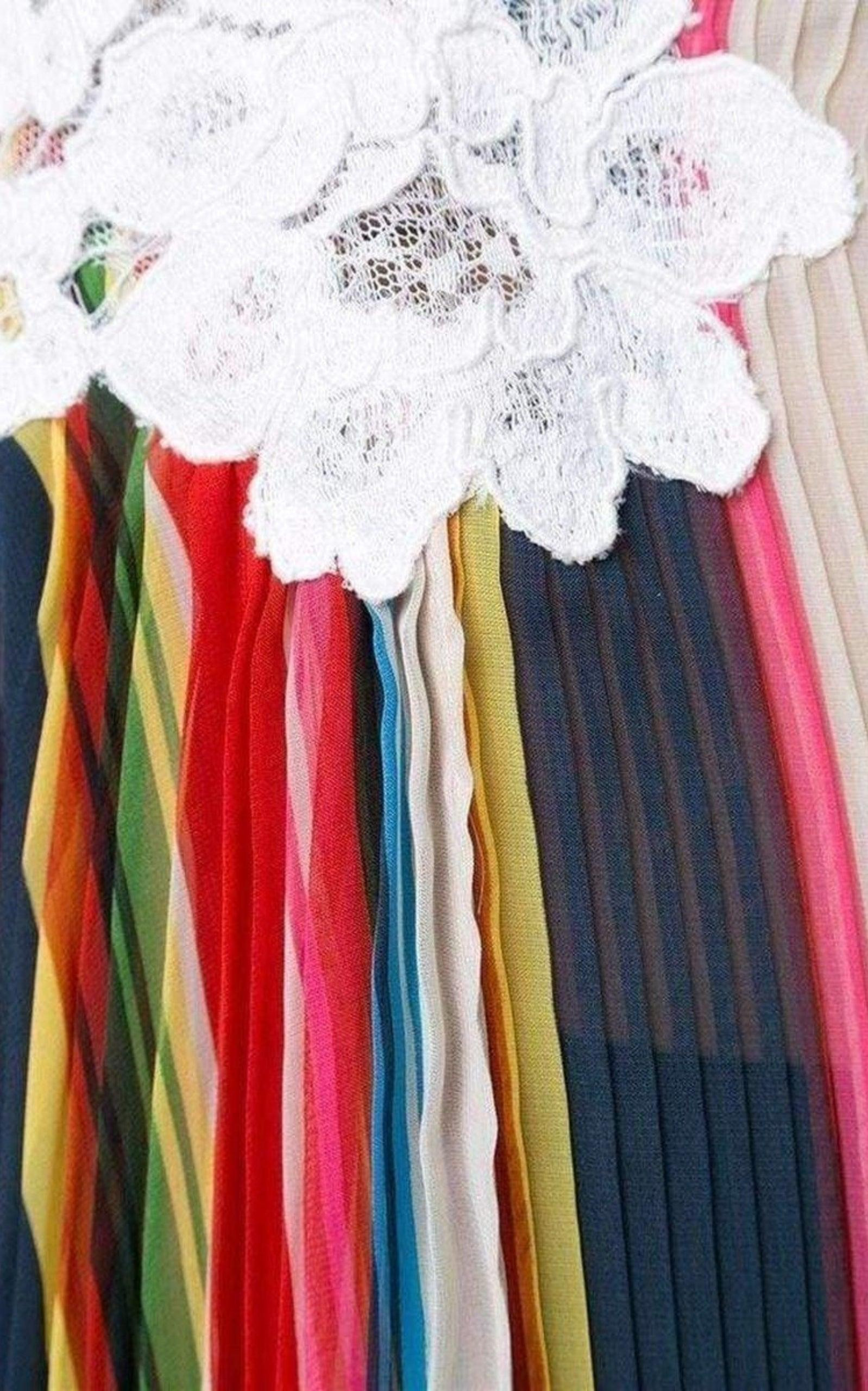 Striped Pleated Camisole Tank Top - 5