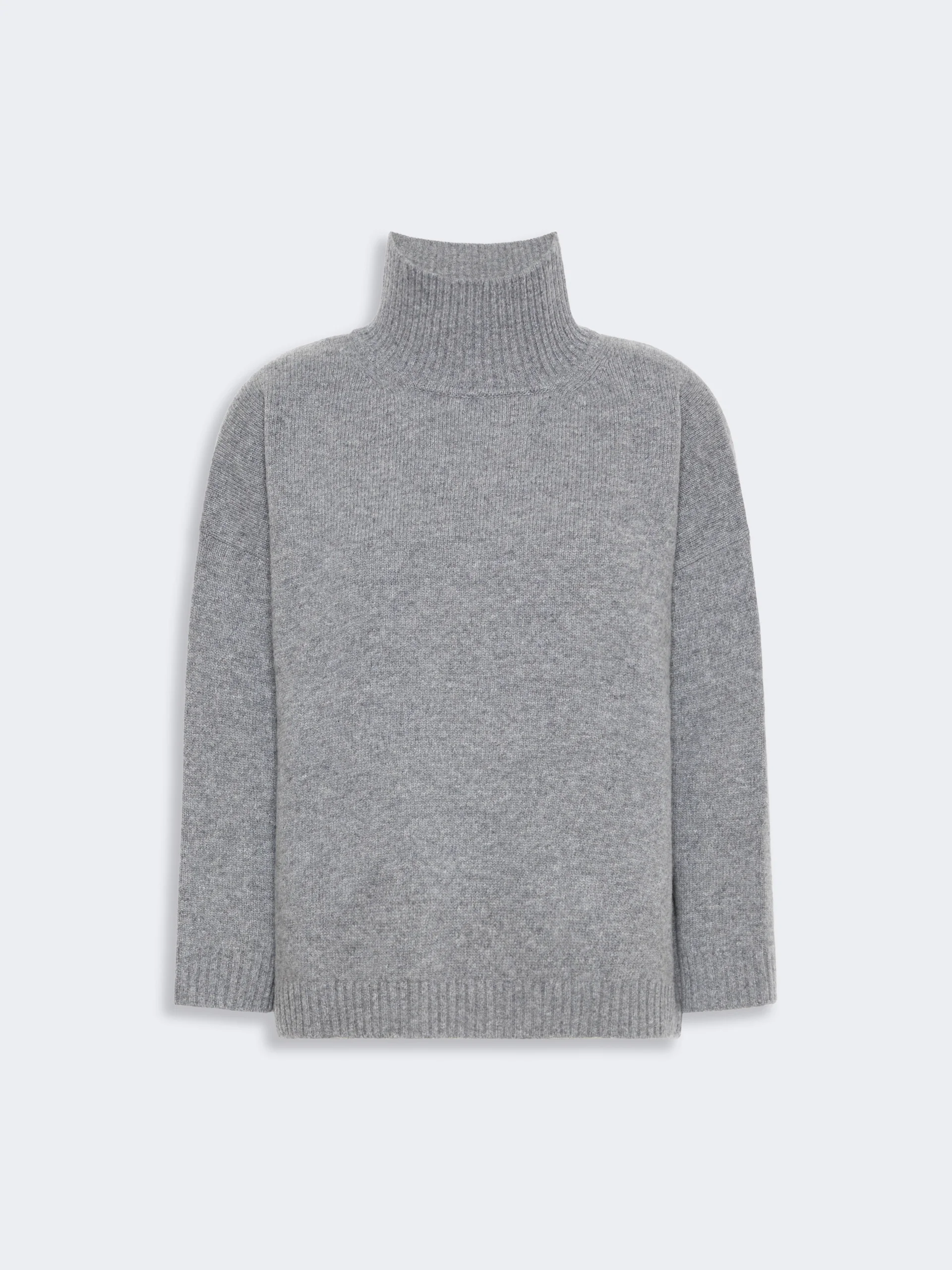 BORGIA Wool knit turtleneck jumper - MEDIUM GREY - 1