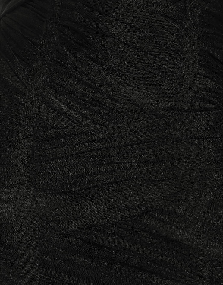 Tulle calf-length corset dress with draping - 9
