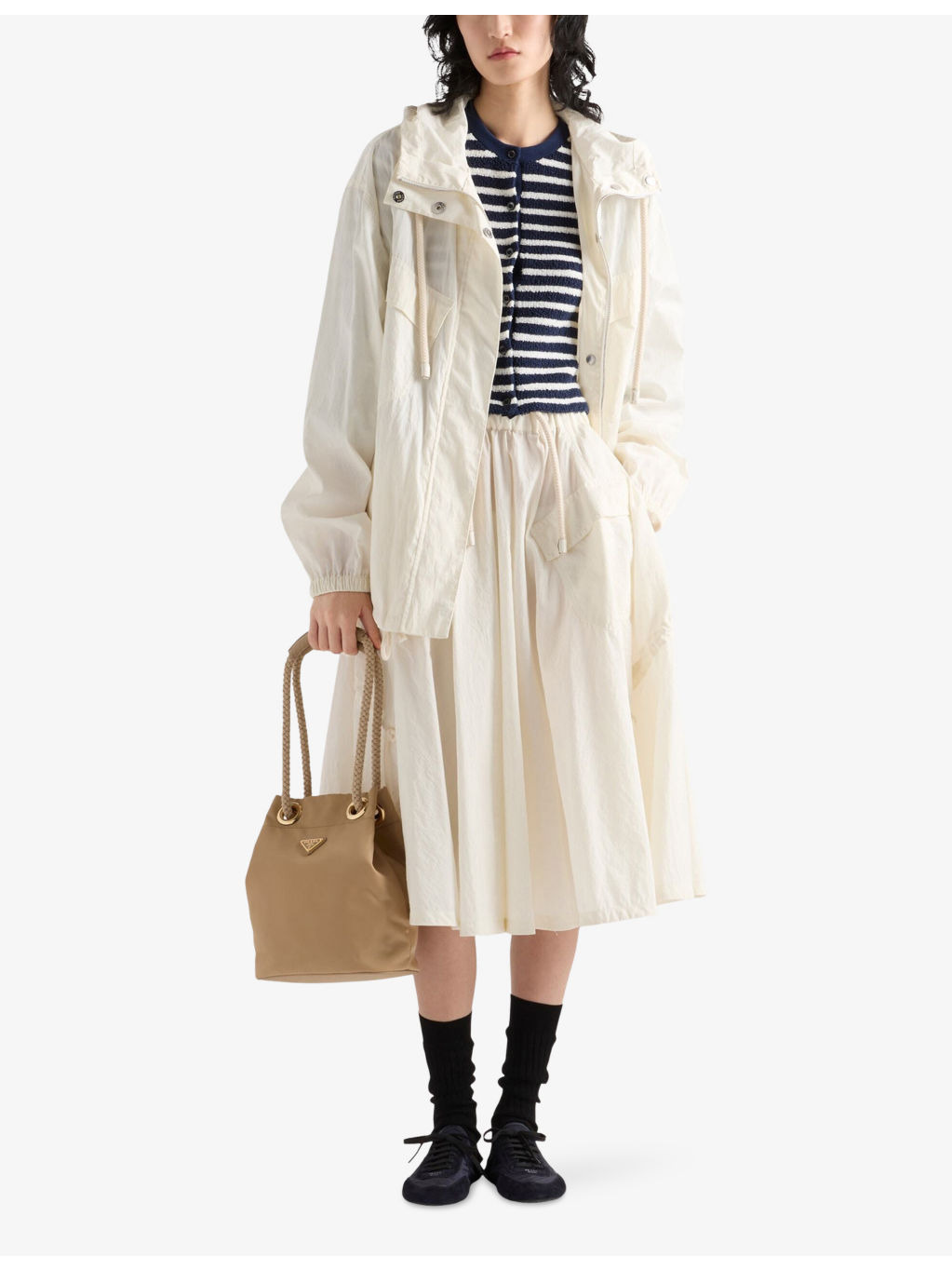 Striped Boucle Knitted Cardigan - 2