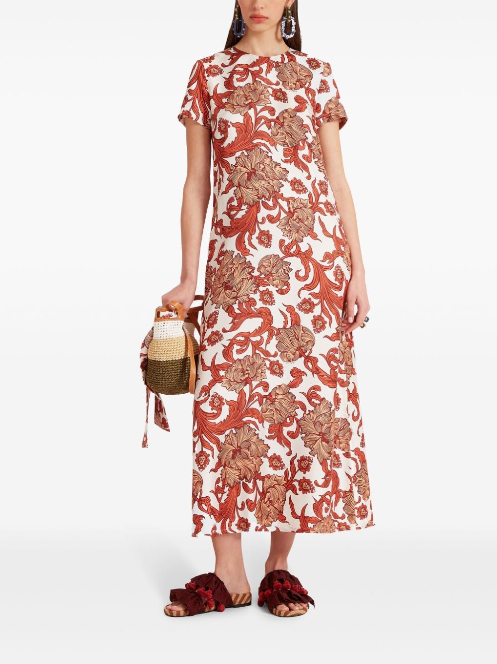 Swing botanical-print silk dress - 2