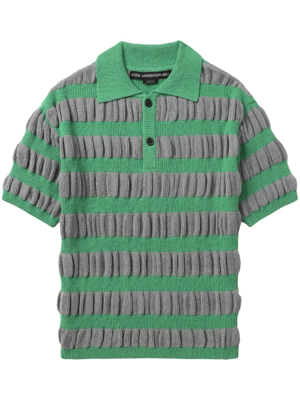 ruffle-knit polo t-shirt - 1