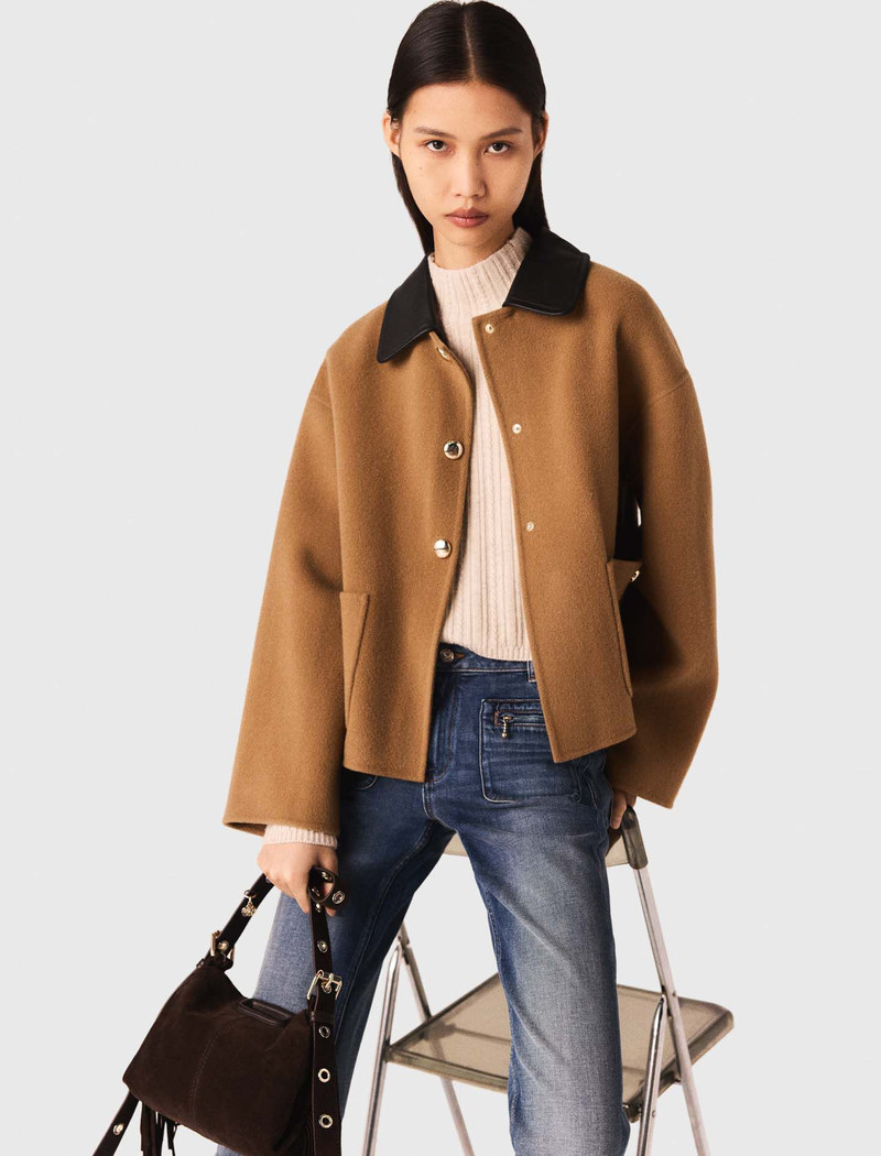 Double-faced coat with removable collar 6