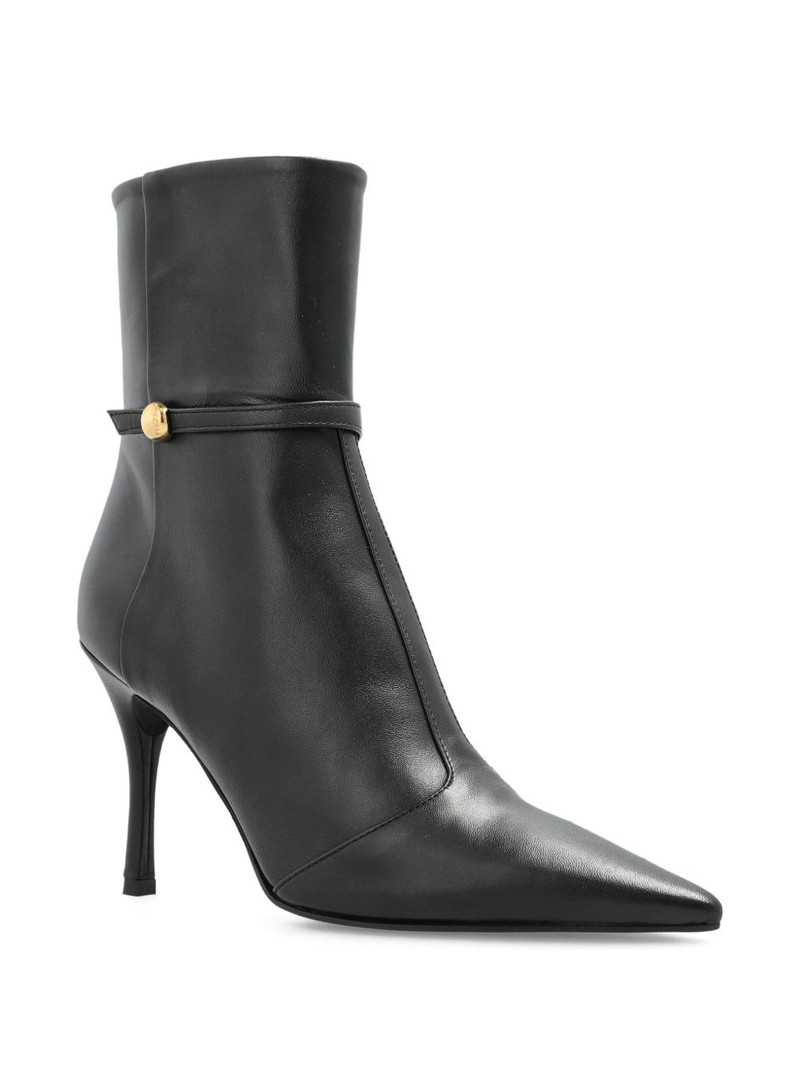 FURLA 100mm Sfera pointed-toe leather ankle boots outlook