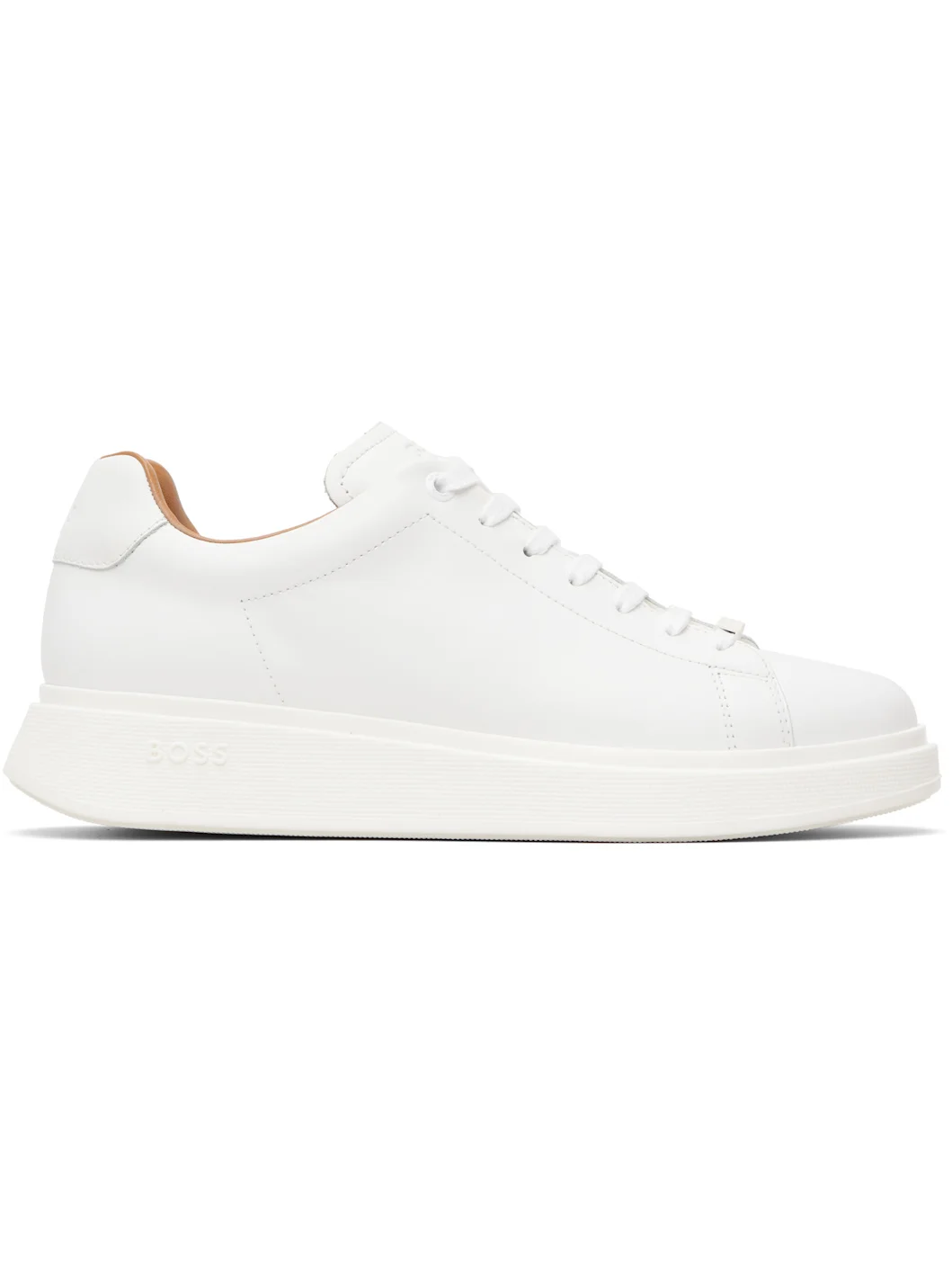 White Rubber-Outsole Leather Sneakers - 1
