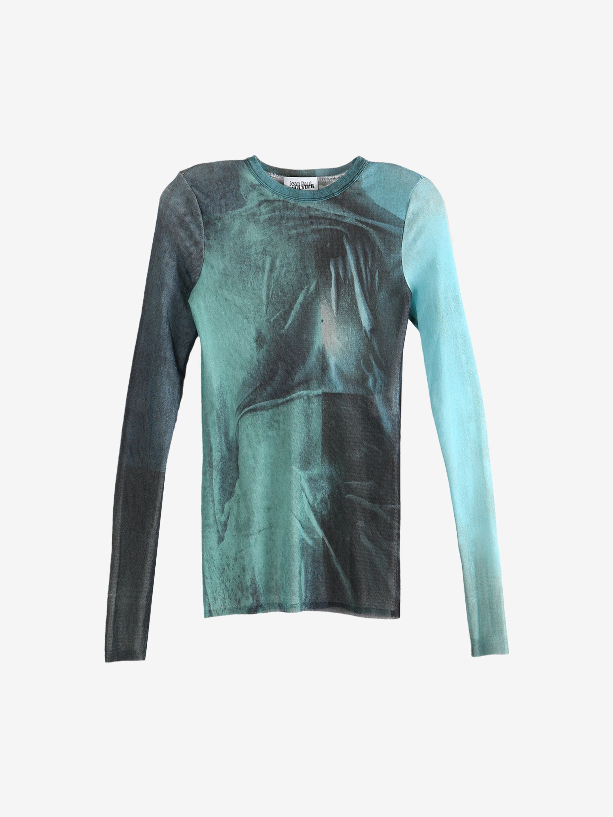 JEAN PAUL GAULTIER - Women Mesh Printed "Water" Long Sleeves Top - 4