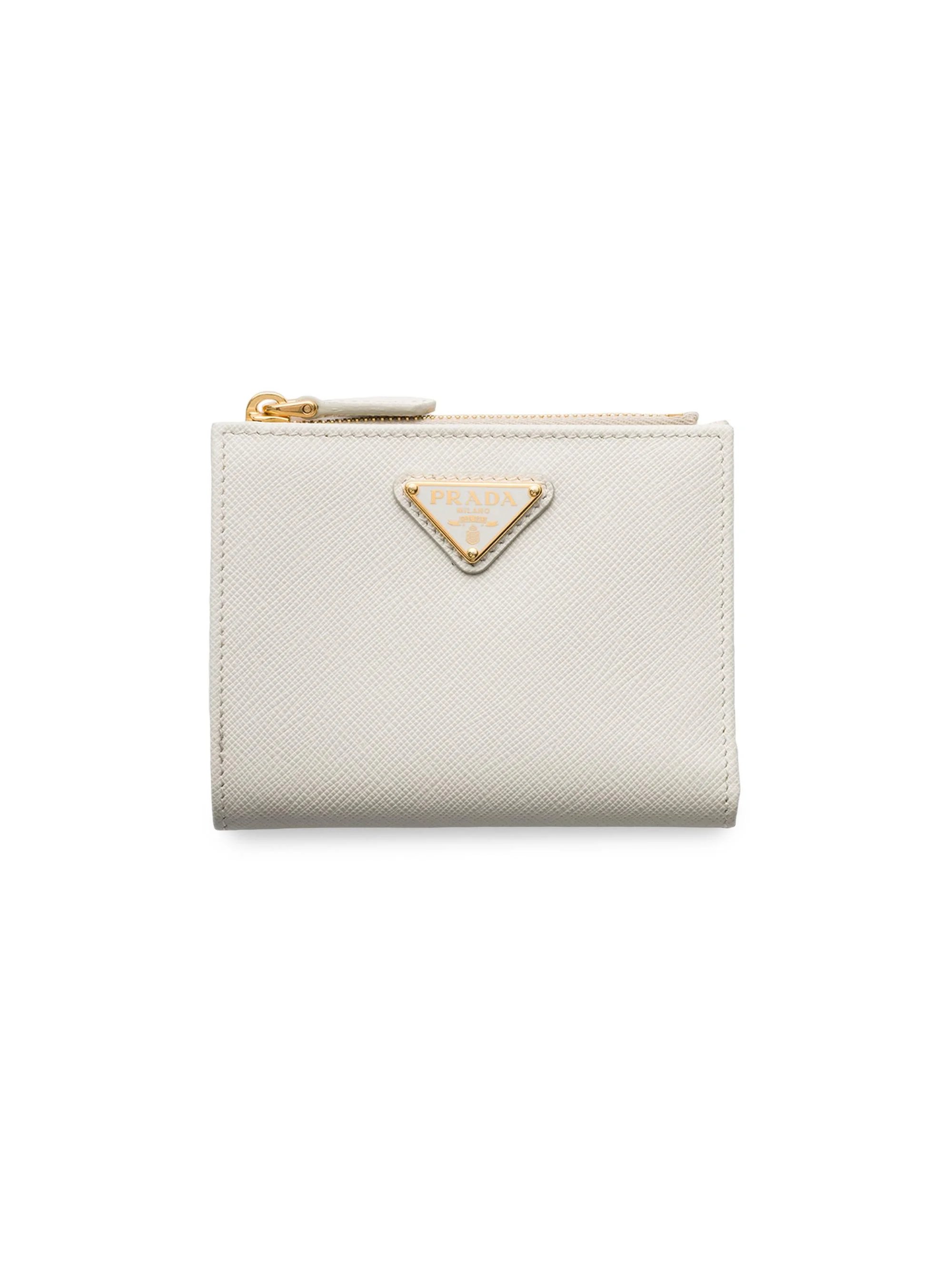 Women's Small Saffiano Leather Wallet - Beige - 1