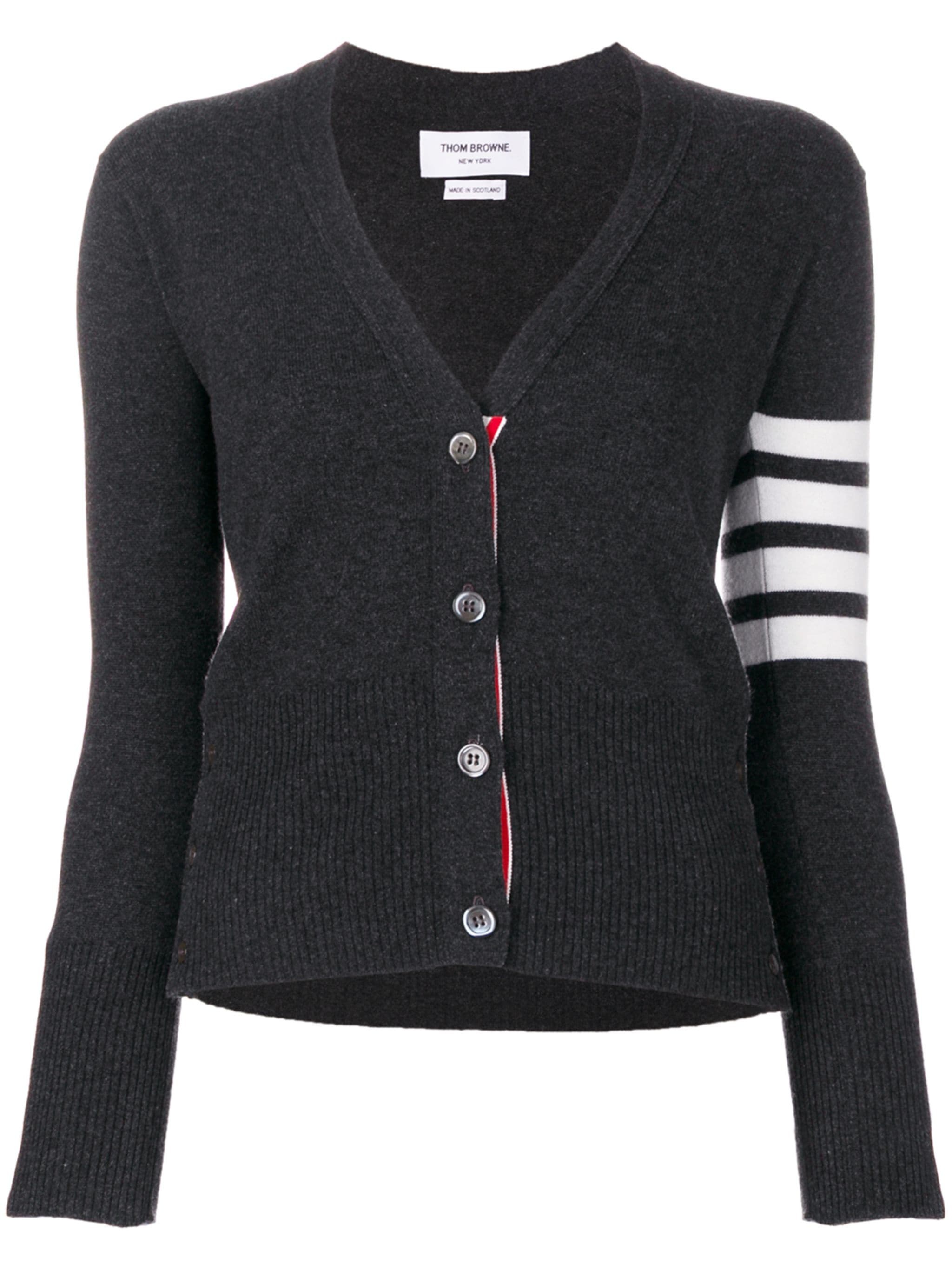 THOM BROWNE Women Classic V-Neck Cardigan W/4 Bar In Cashmere - 5