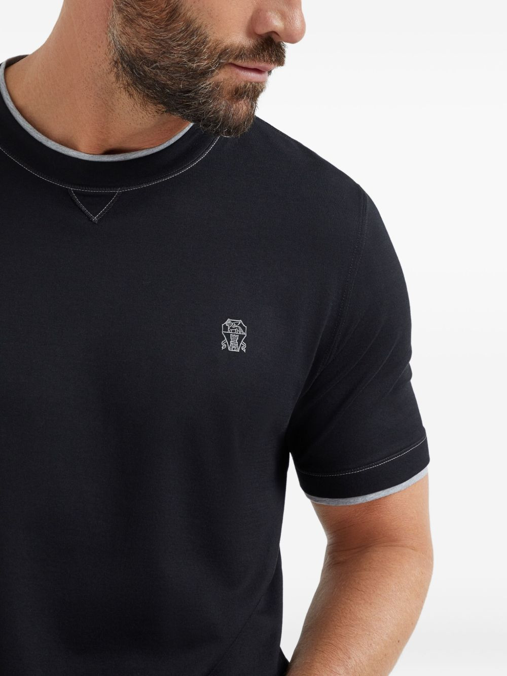 Brunello Cucinelli Men Logo Cotton T-Shirt - 6
