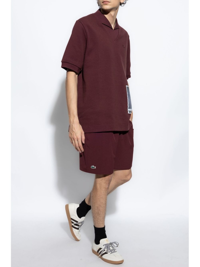 LACOSTE embroidered running track shorts outlook