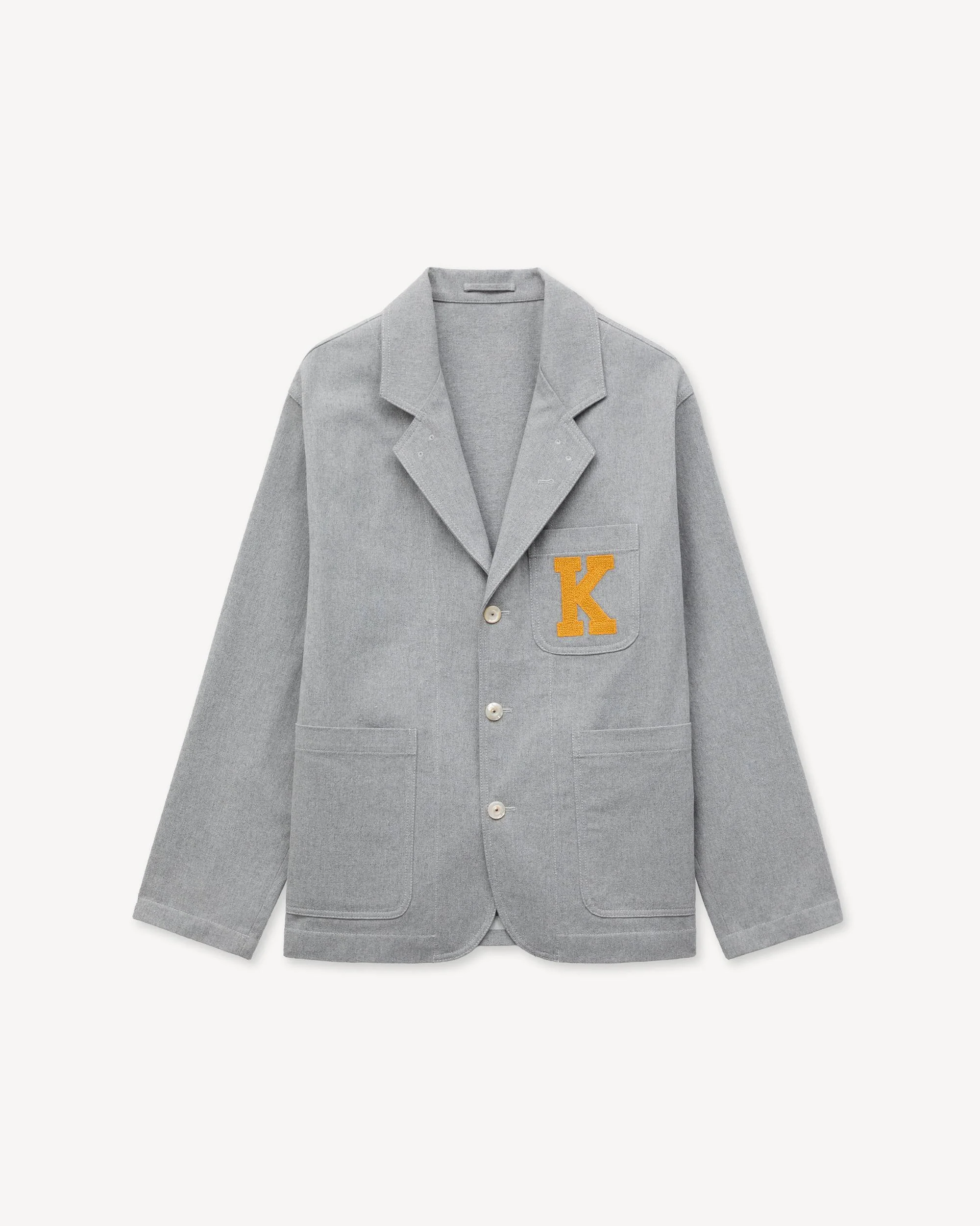 'KENZO Varsity' embroidered workwear jacket in mixed cotton - 1