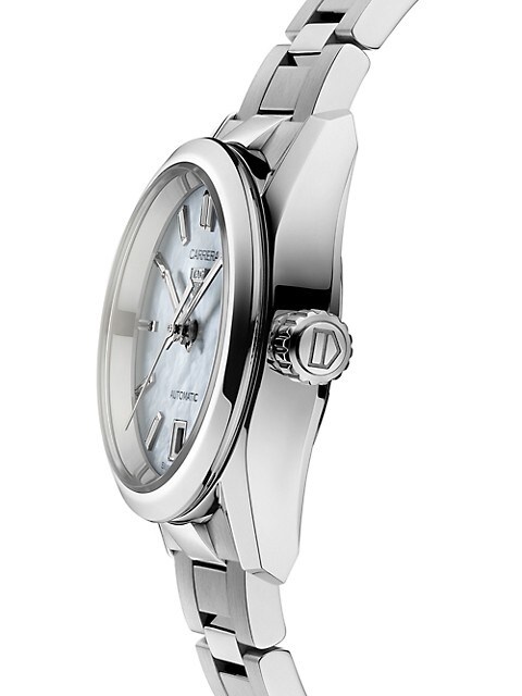 Carrera Stainless Steel & Mother-Of-Pearl Dial Automatic 29MM Bracelet Watch - 4