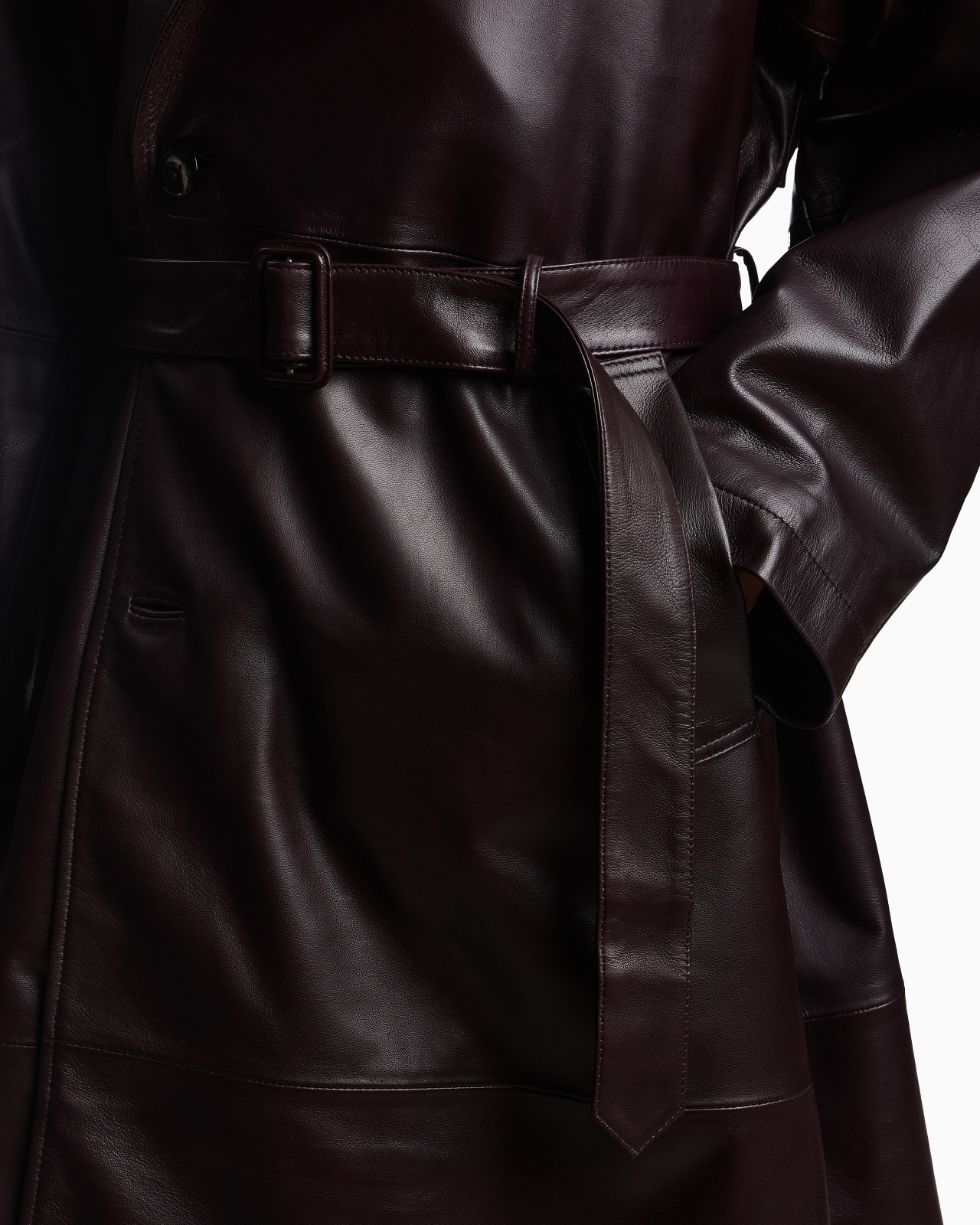 TRENCH COAT IN PLONGÉ LAMBSKIN NAPPA LEATHER - 5