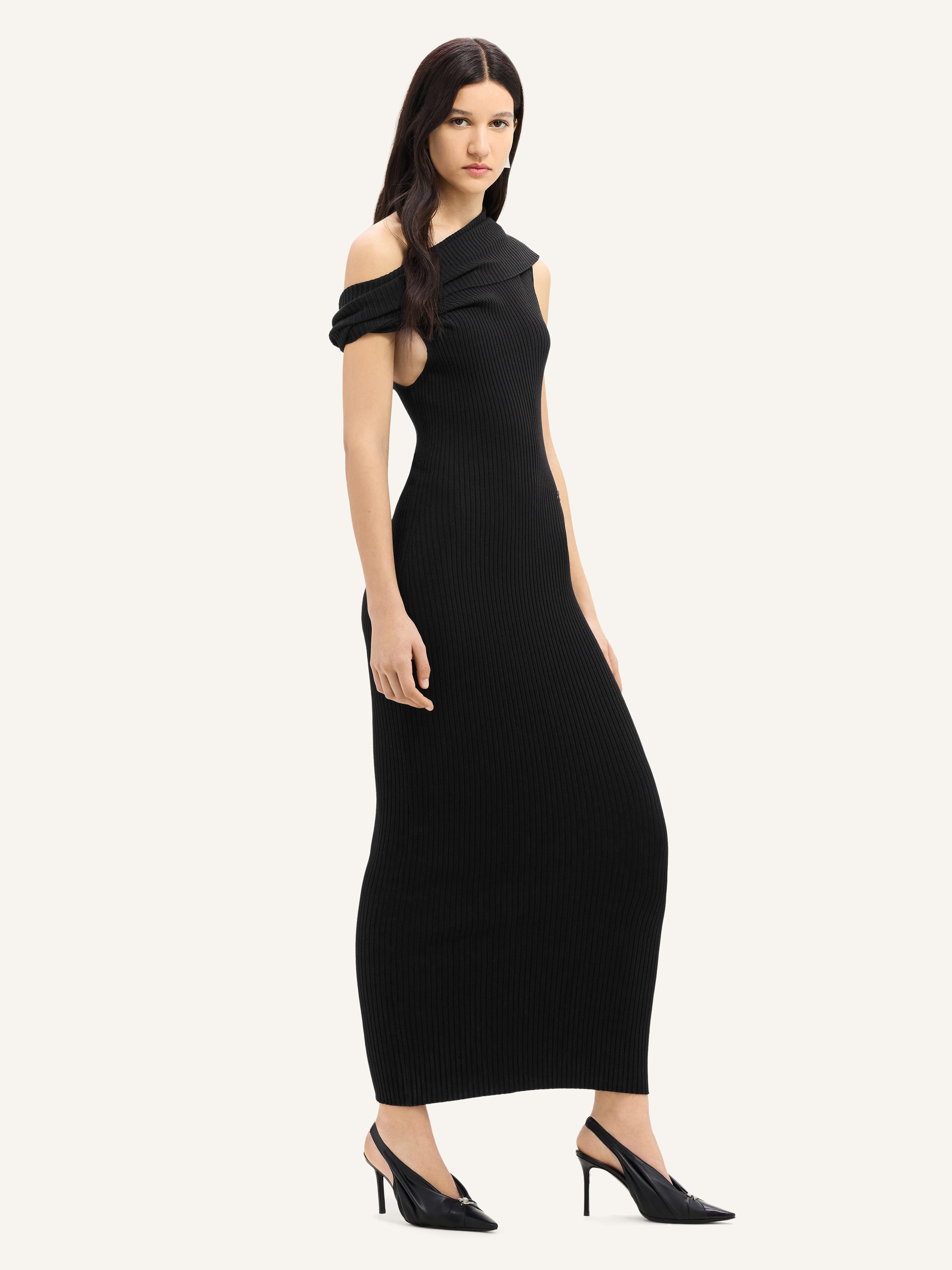TWIST RIB KNIT LONG DRESS - 3