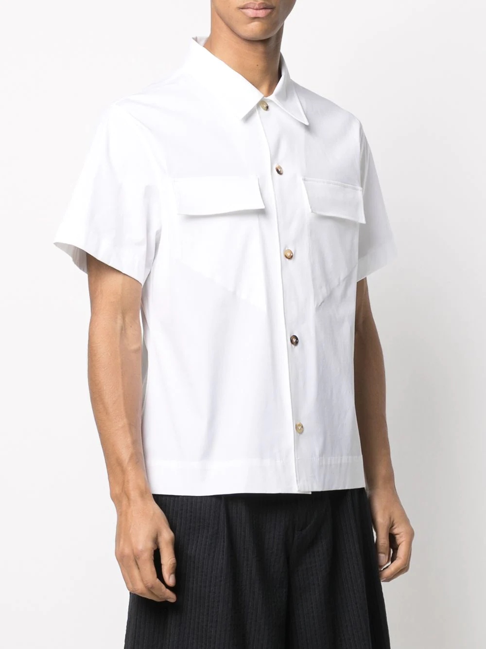 button front short sleeve shirt - 3