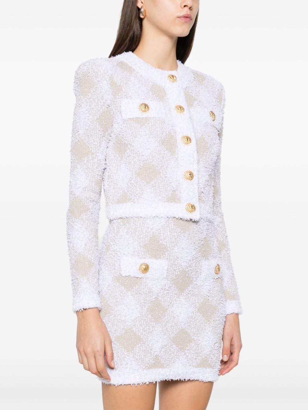 gingham-pattern jacket - 3