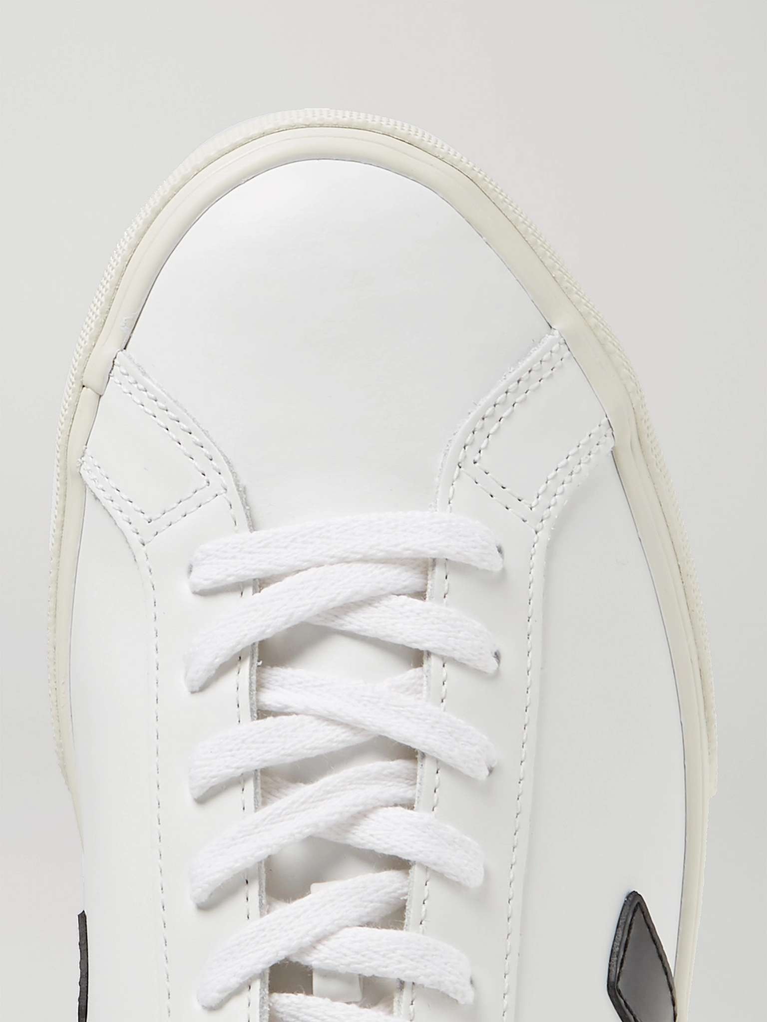 Esplar Rubber-Trimmed Leather Sneakers - 6