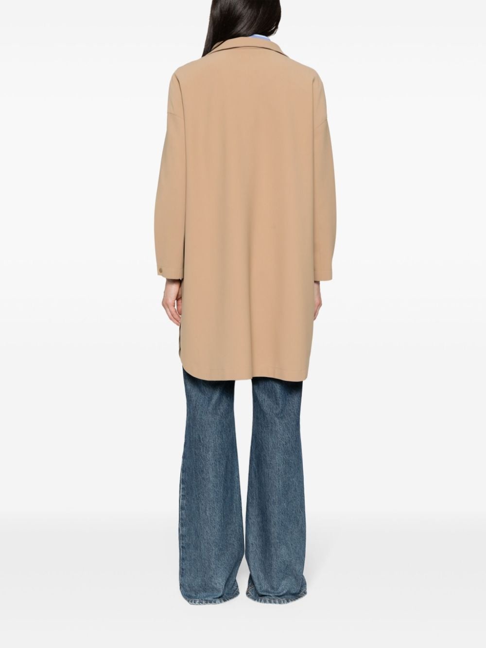 single-breasted midi coat - 4