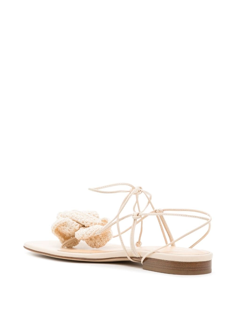 Flower crochet-knit sandals - 3