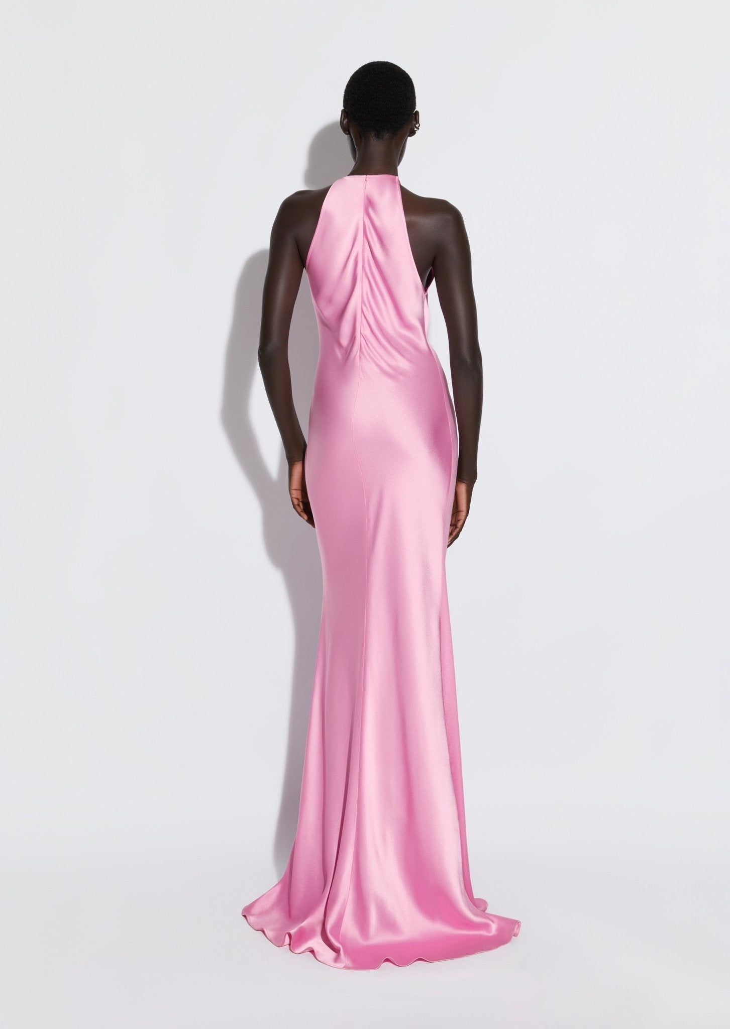 Satin Halter Gown - 3