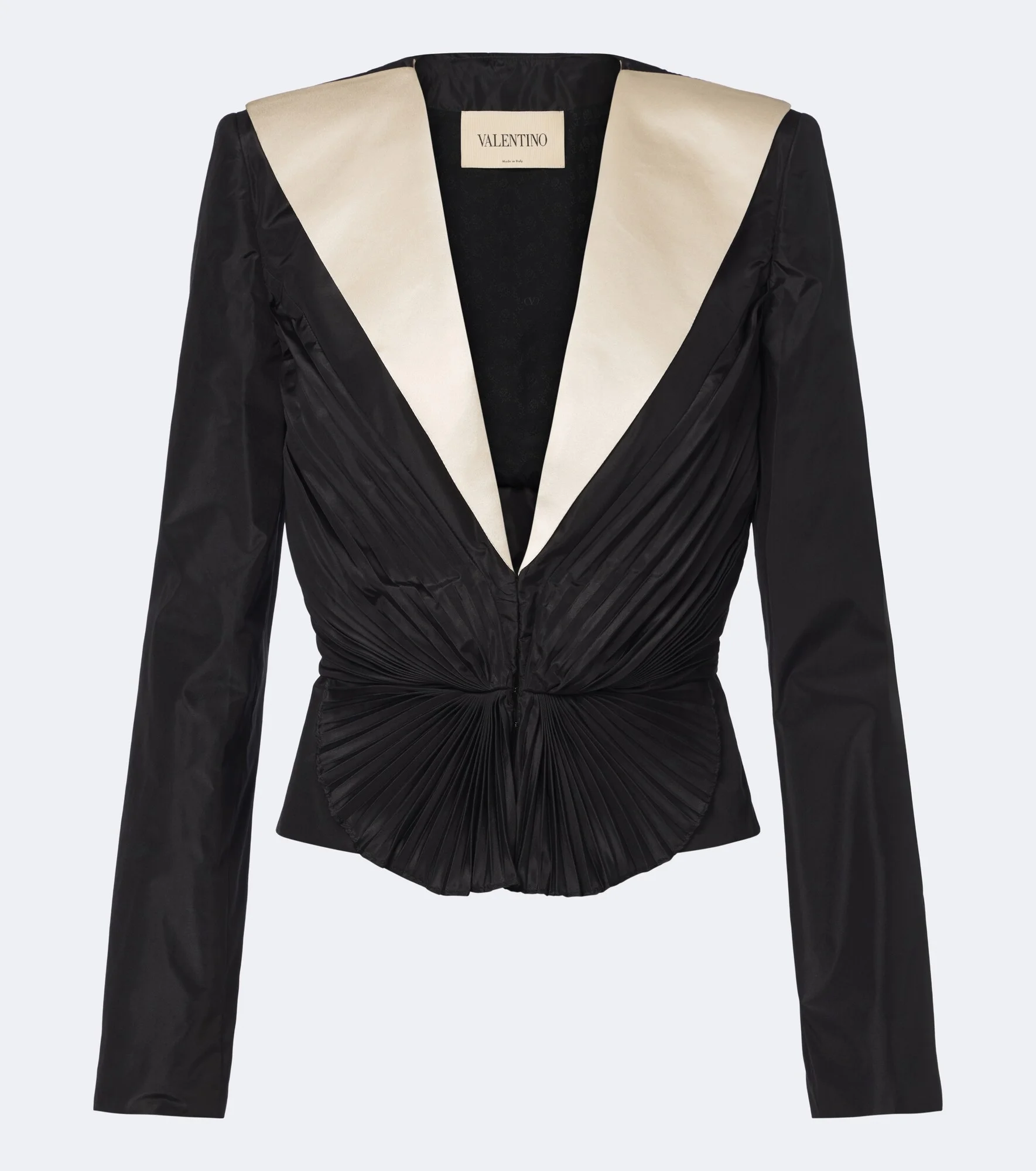 Plissé silk taffeta blazer - 1