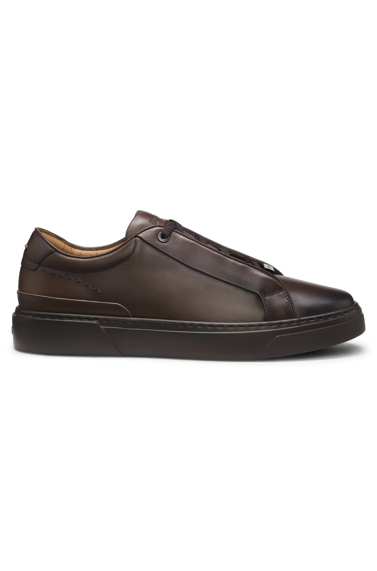 GARY SNEAKERS IN BRUSHED LEATHER WITH ELASTIC LACES - 1