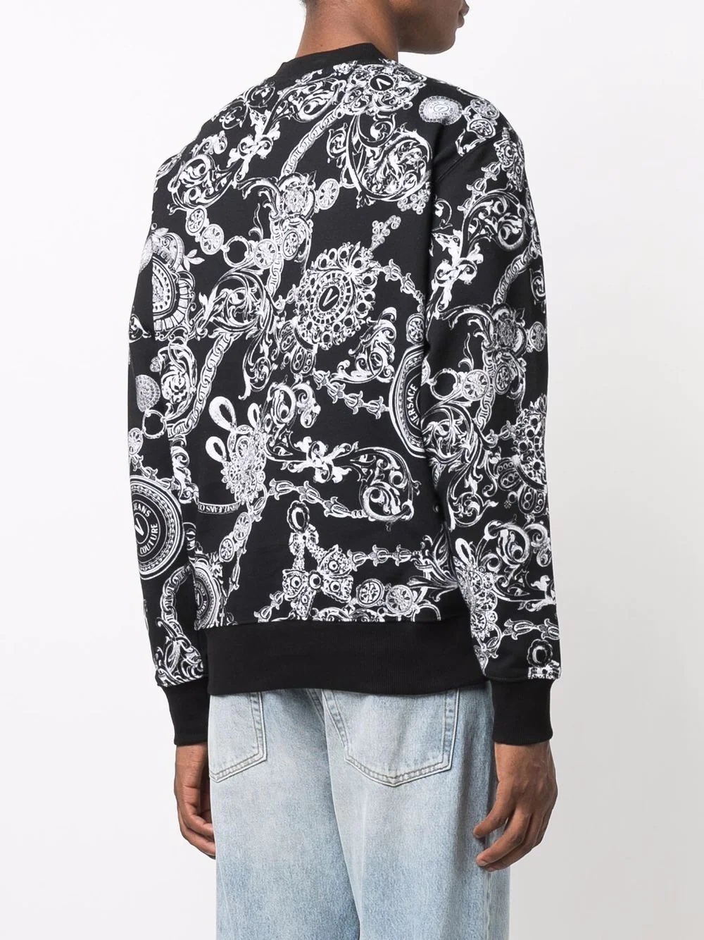 baroque-print crew neck sweatshirt - 4