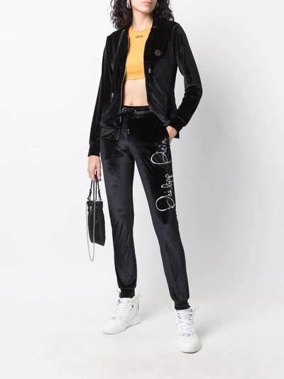 PHILIPP PLEIN logo-embellished velvet tracksuit outlook