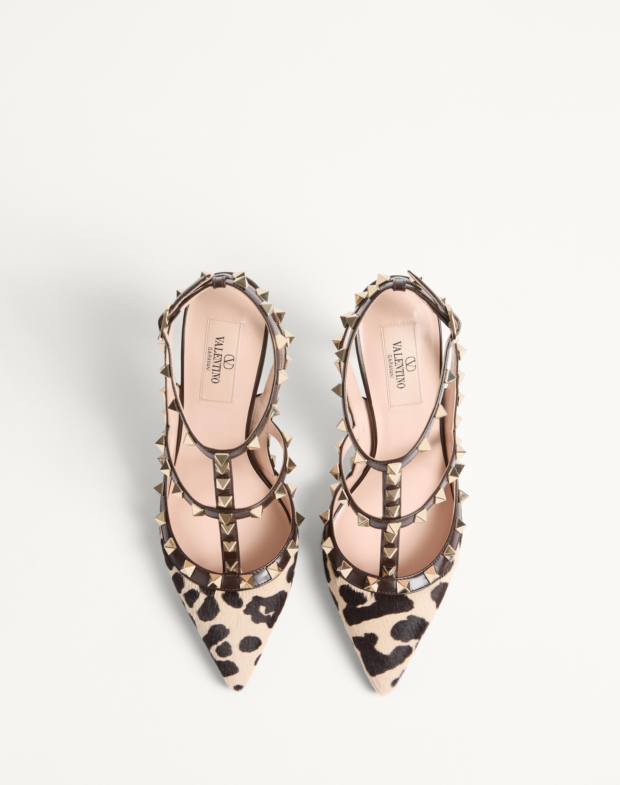 ROCKSTUD PUMPS WITH STRAPS IN PONY-EFFECT CALFSKIN 100MM - 4