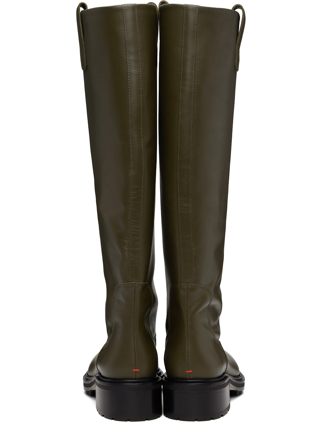 Khaki Henry Leather Knee-High Boots - 2