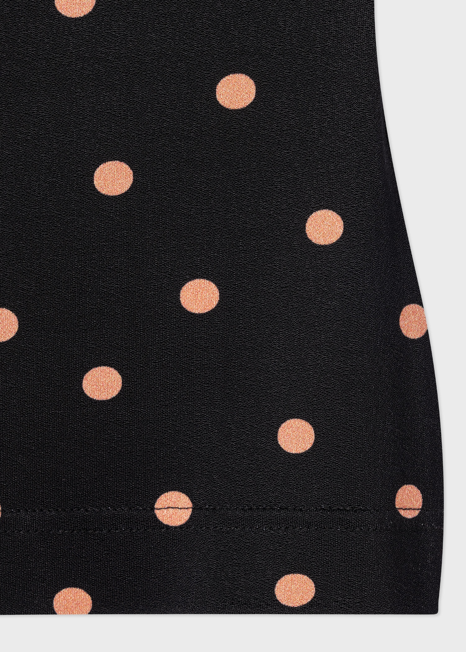 Black Funnel Neck Polka Dot Vest Top - 2