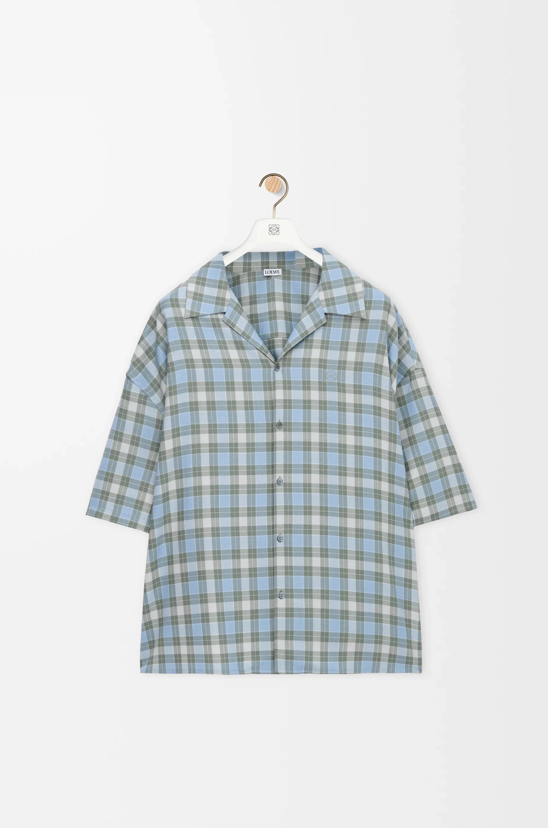 Short sleeve shirt in wool blend - 1