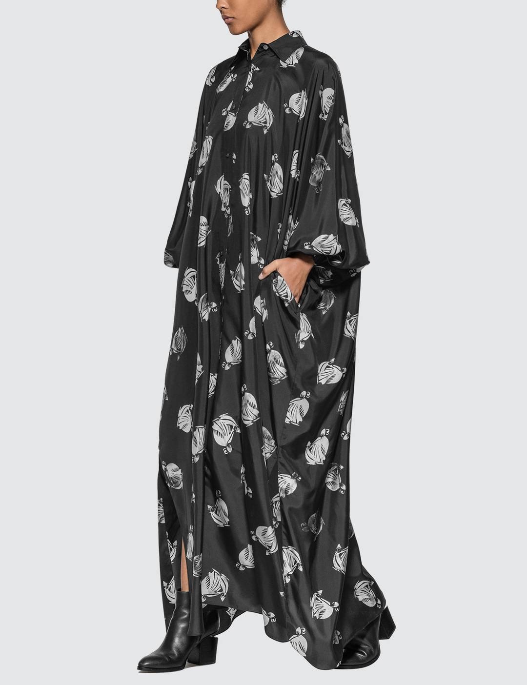 Logo Print Long Dress - 4