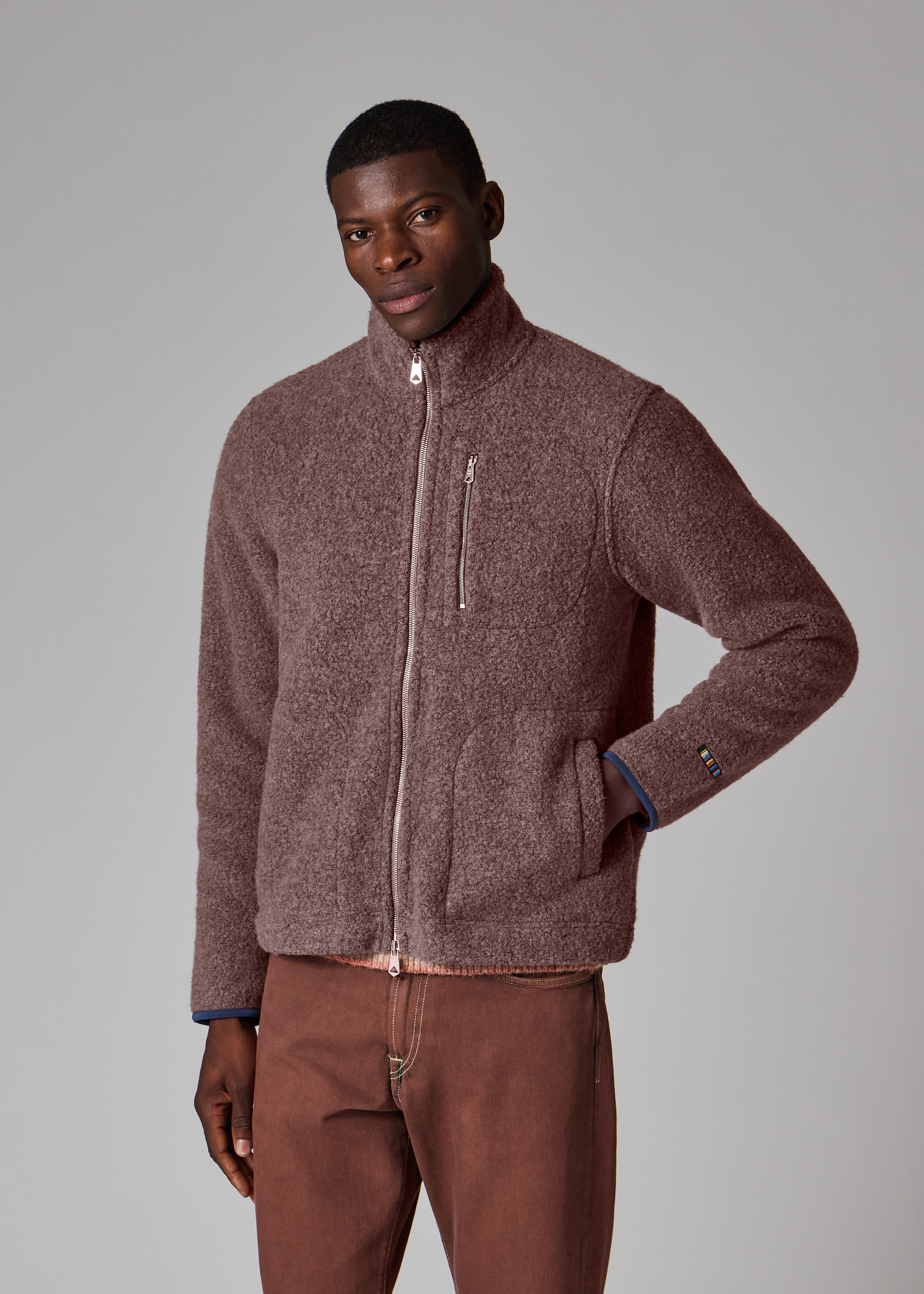 Lilac Wool-Blend Zip Fleece Jacket - 4