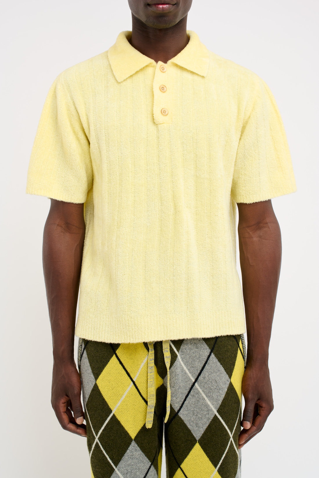 CHENILLE SHORT-SLEEVED RIB POLO - 4