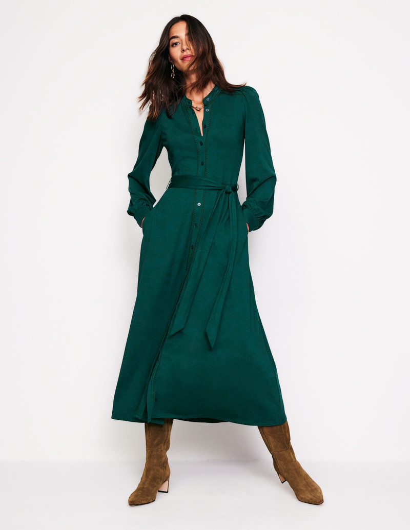 Rowena Trim Jersey Shirt Dress-Glade 3