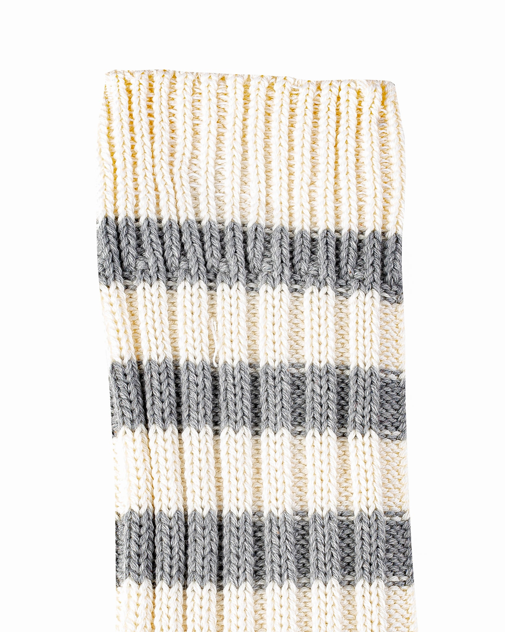 DEC-STR-IVO-GRY Decka Heavyweight Socks / Stripes - Ivory x Grey - 2