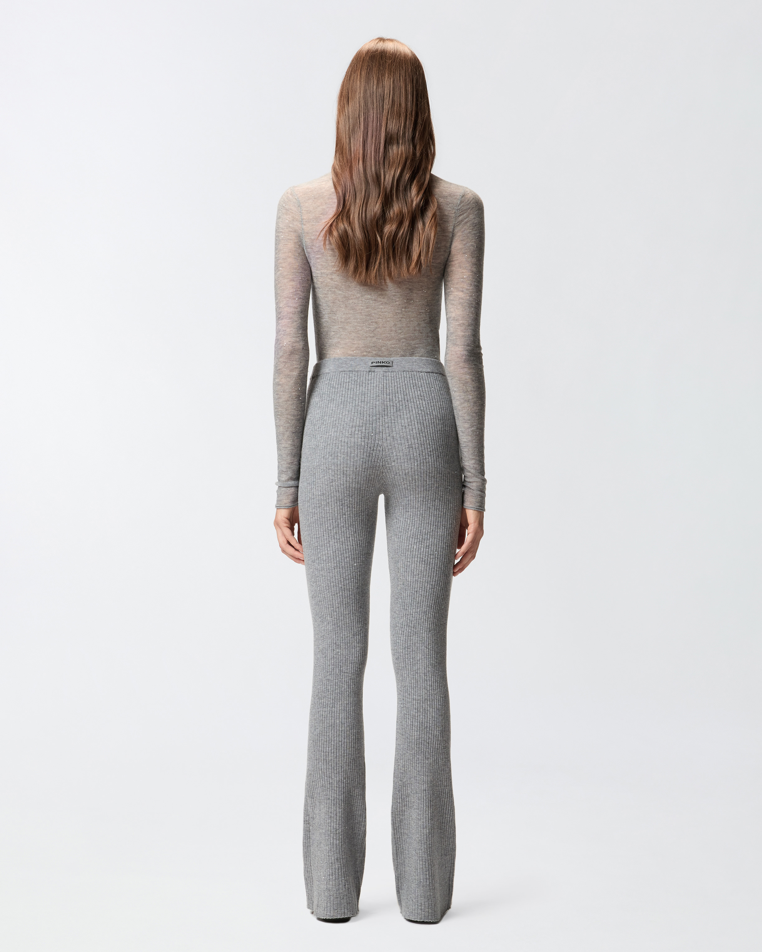 LONG FLARED KNIT TROUSERS - 4