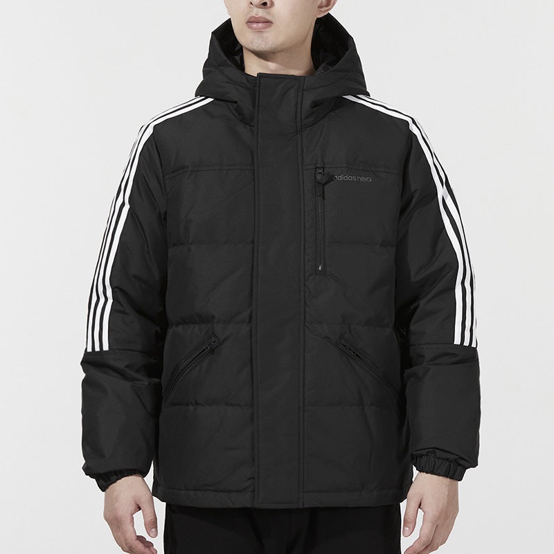 adidas neo M Dwn Wnt Prka Stay Warm Windproof hooded down Jacket Black H45292 - 3