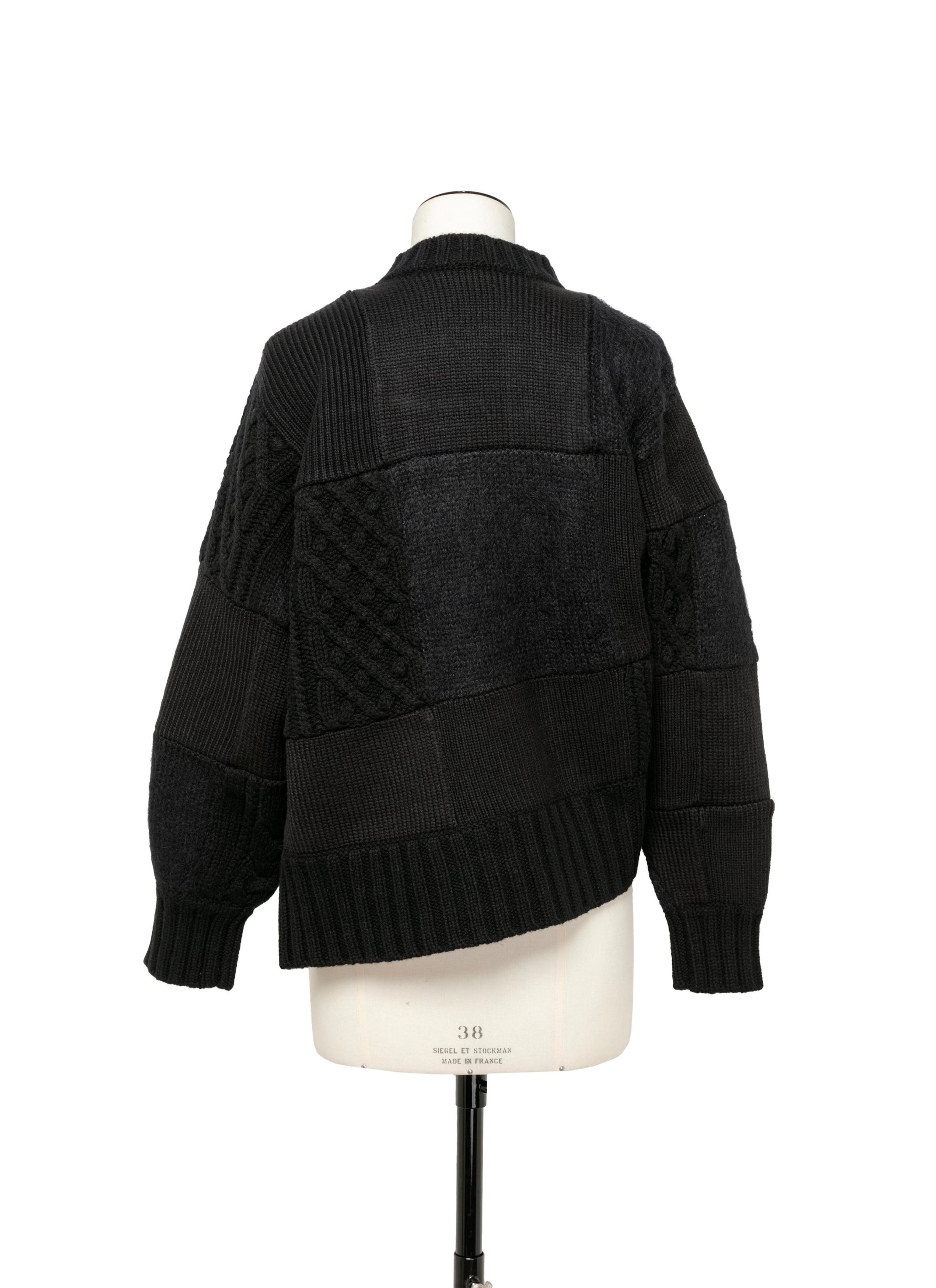 Patchwork Knit Blouson - 4