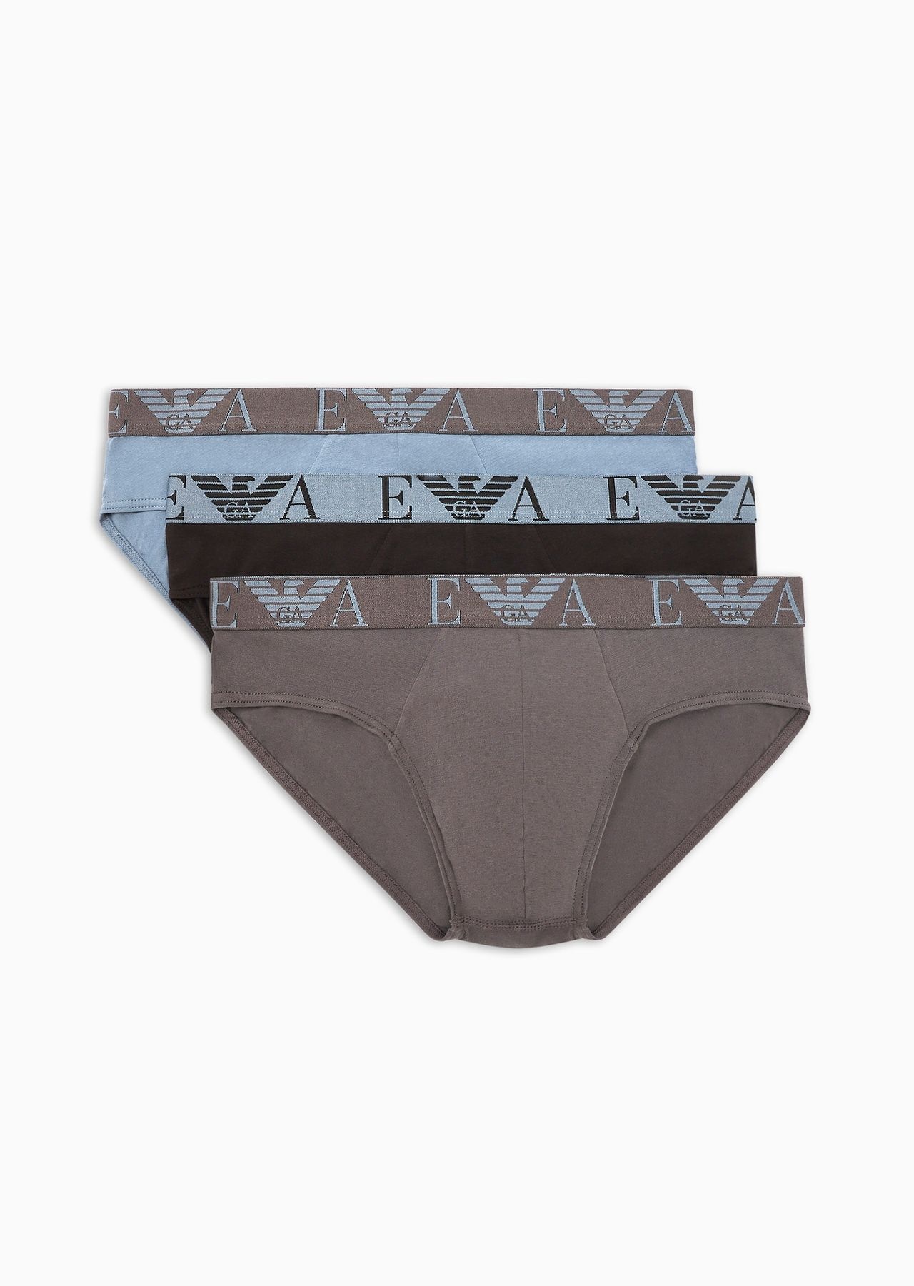 Three-pack of briefs with bold monogram logo - 1