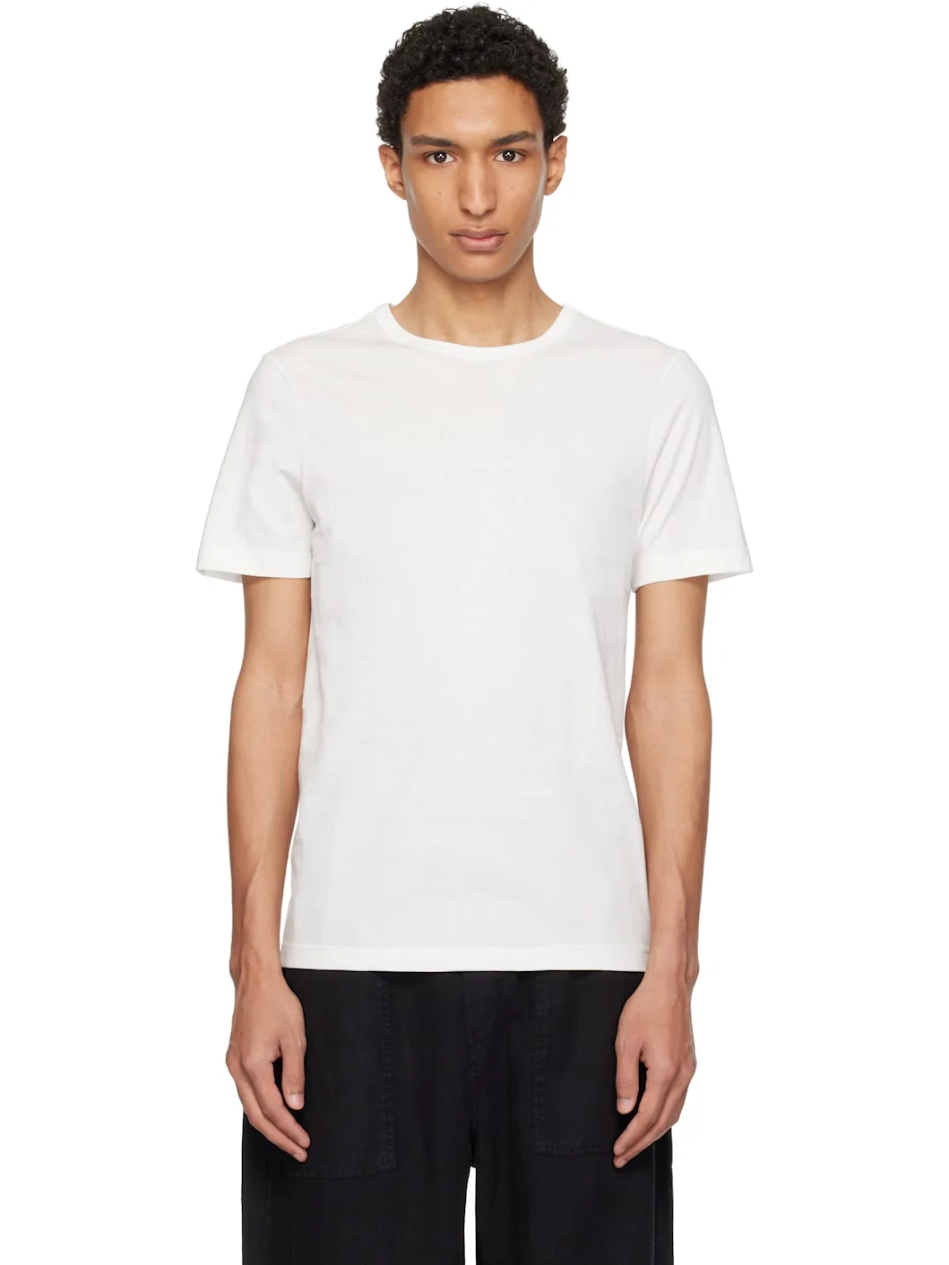 White 1950s Loopwheeled Classic Fit Lightweight T-shirt - 1