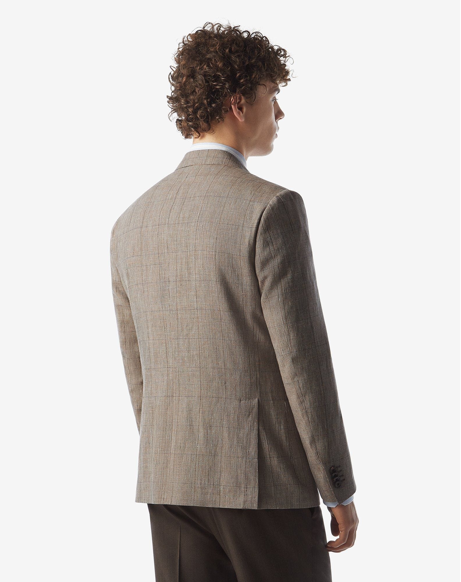 Light brown wool and linen jacket - 3