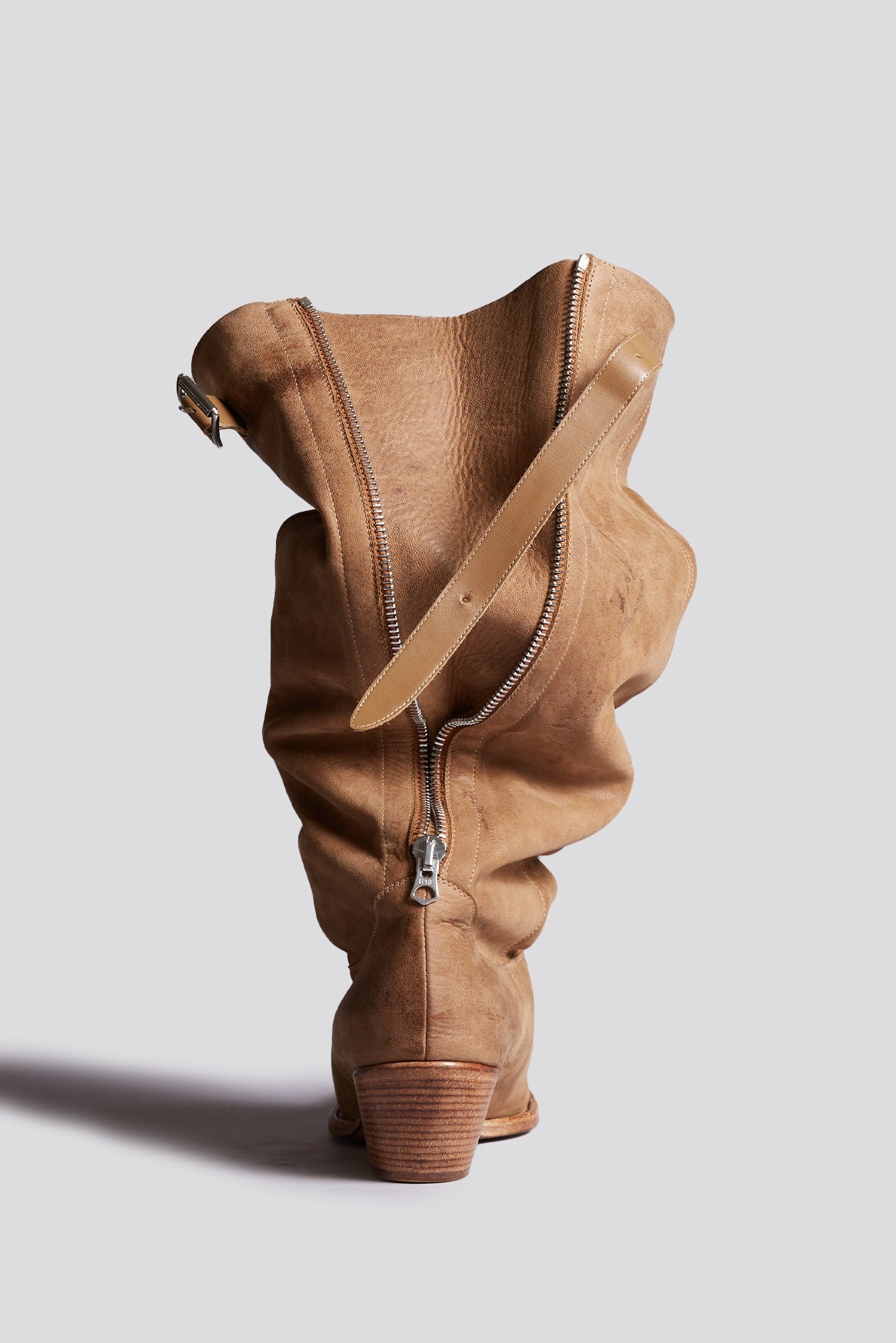 SLOUCH COWBOY BOOT - LIGHT BROWN (HORSE HIDE) - R13 - 6